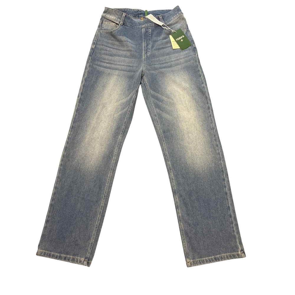 Halara Flex Denim Straight Leg Pants Light Wash Petite Medium NWT